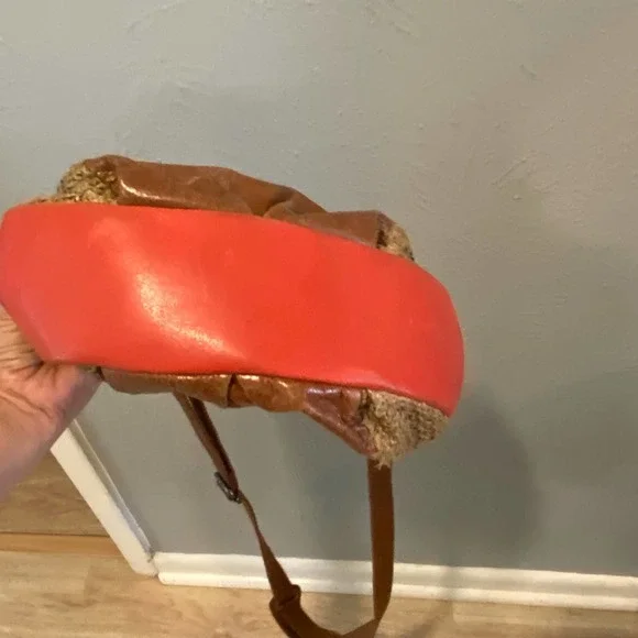 The Sak Leather Crossbody Hobo Style Brown & Coral Summer Purse Bag - Picture 6 of 15